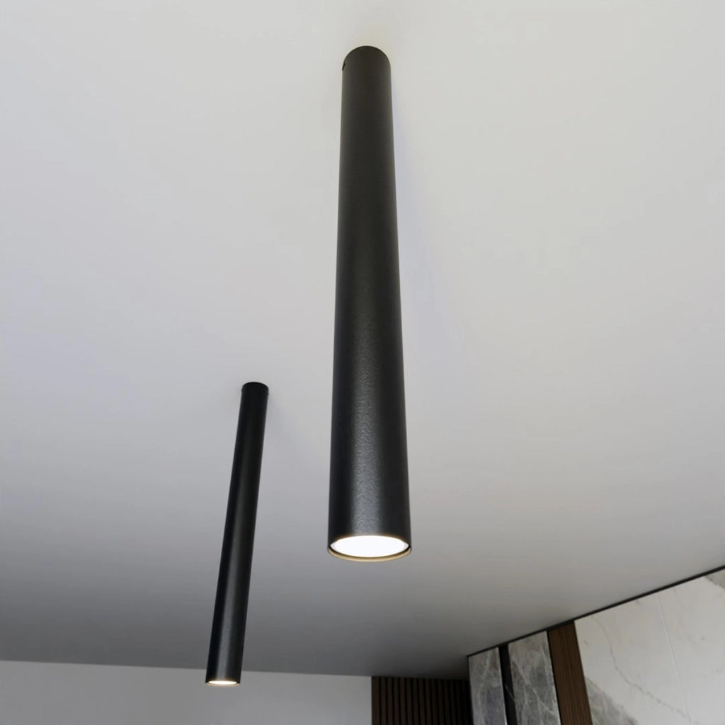 Lampada a sospensione Tecno 1XL in acciaio nero opaco