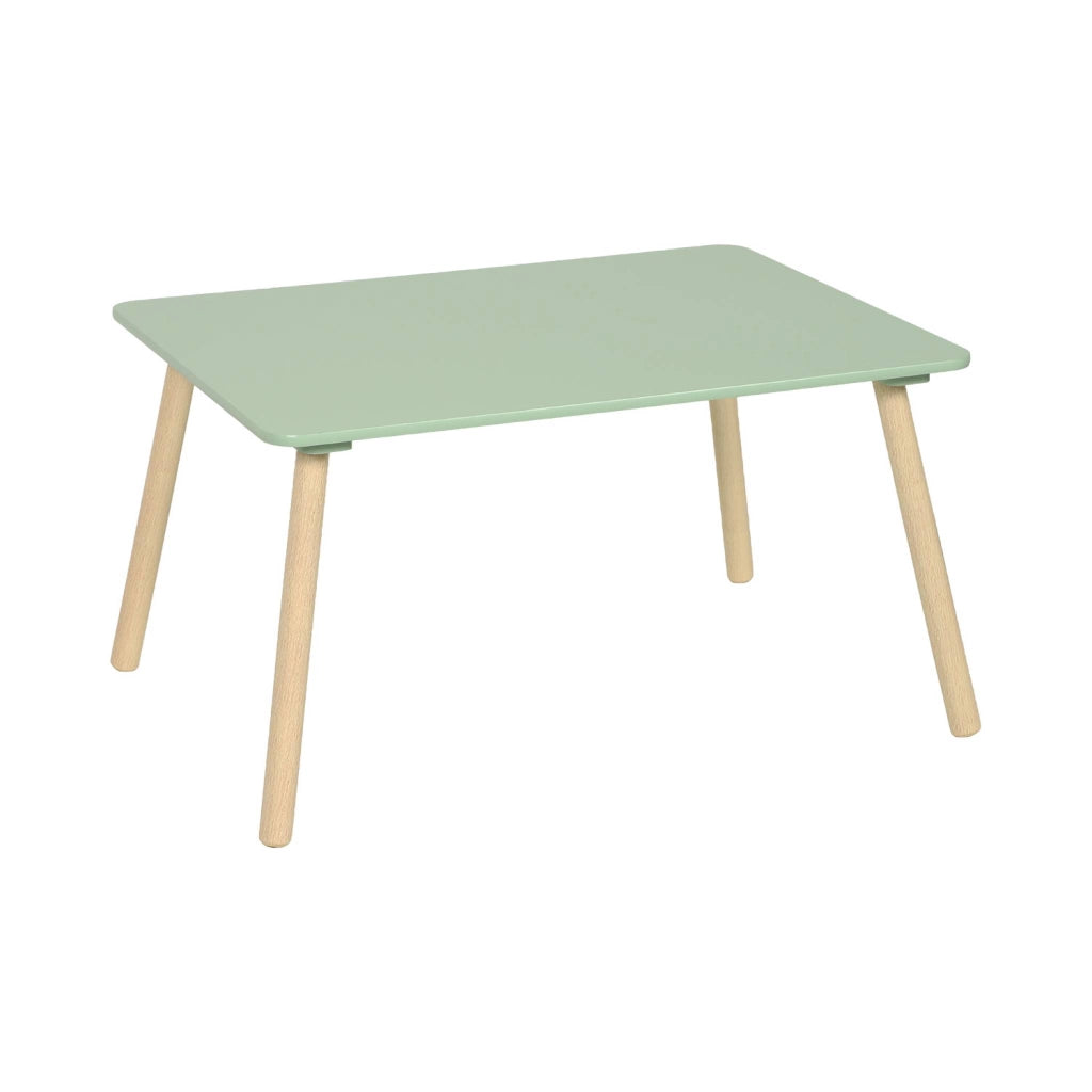 Set tavolo rettangolare per bambini in legno di pino con 4 sedie,