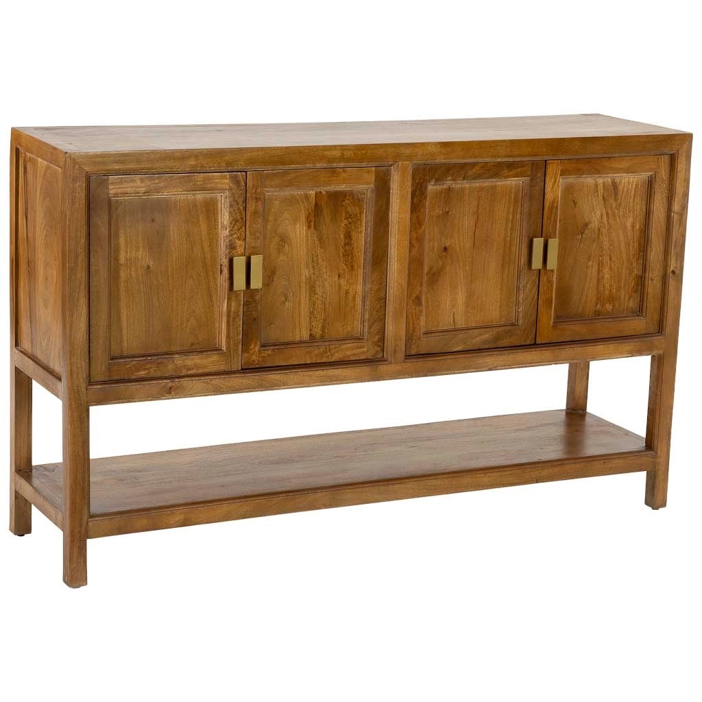 Credenza in legno marrone a 4 ante, 150x40x90h cm