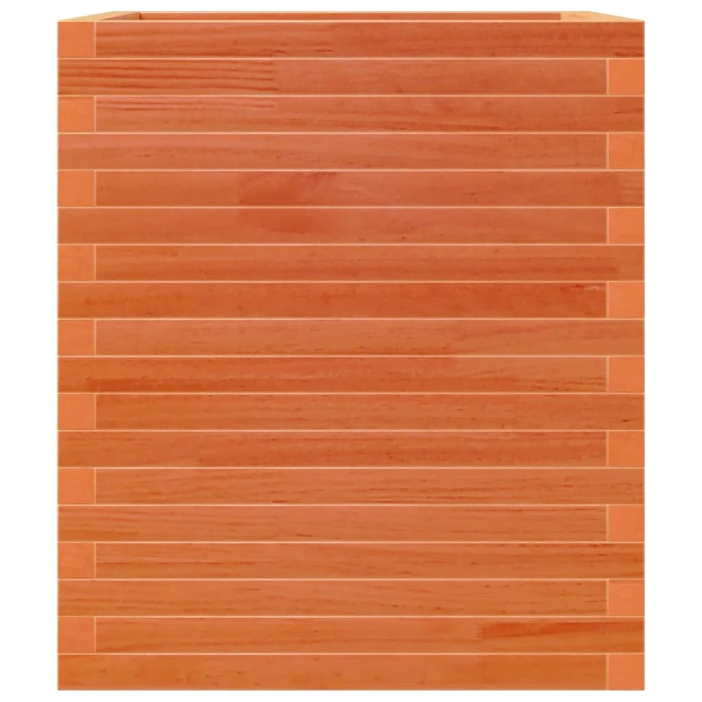 Fioriera rialzata per piante fiori patio giardino finitura a cera 60 x 60 x 68,5 cm legno di pino massiccio marrone 02_0038476