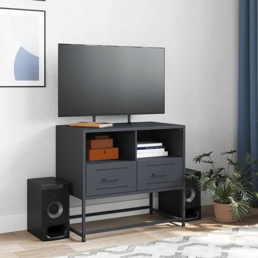 Mobile TV-Credenza TV-Console TV Antracite 68x39x60,5 cm in Acciaio 244531