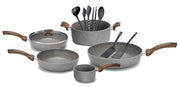 Batteria di Pentole 12 Pezzi in Alluminio Antiaderente Olympia Woody