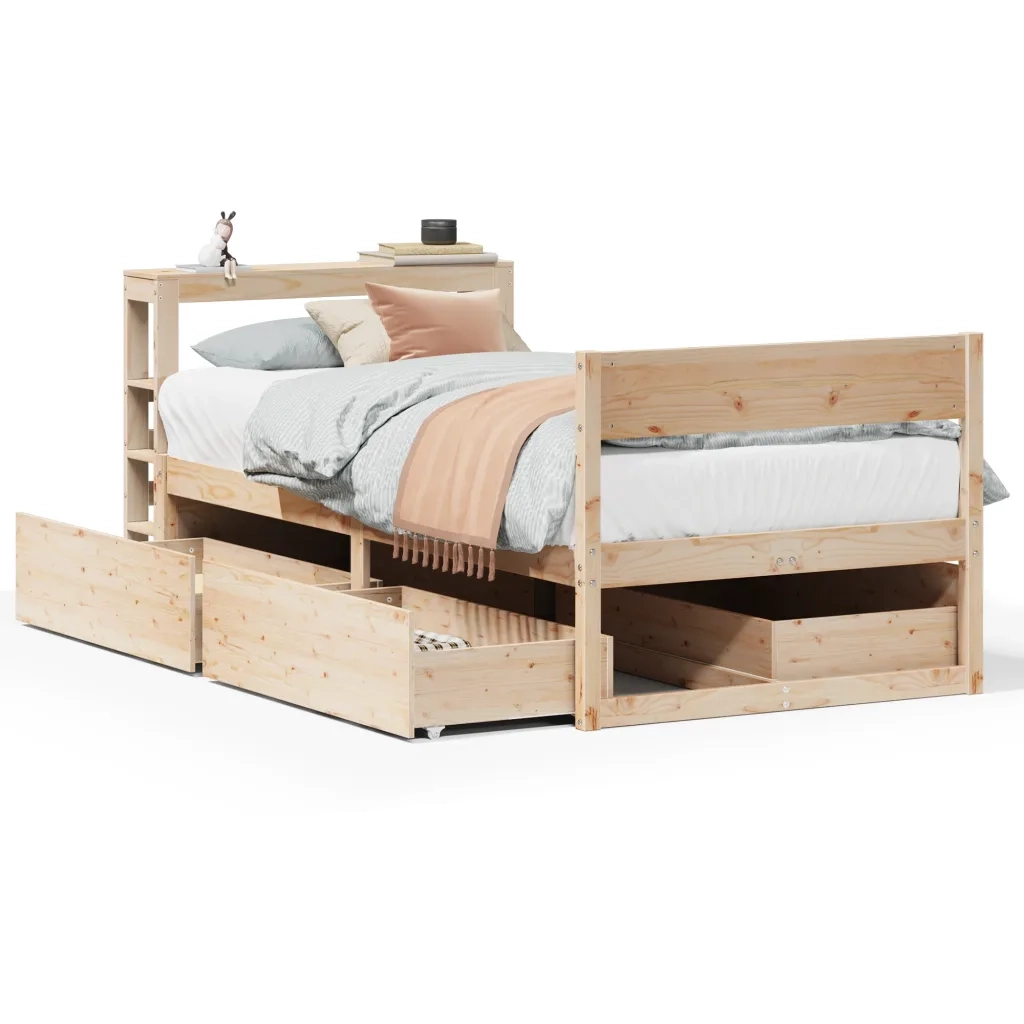 Letto senza Materasso 75x190 cm in Legno Massello Pino 3306405