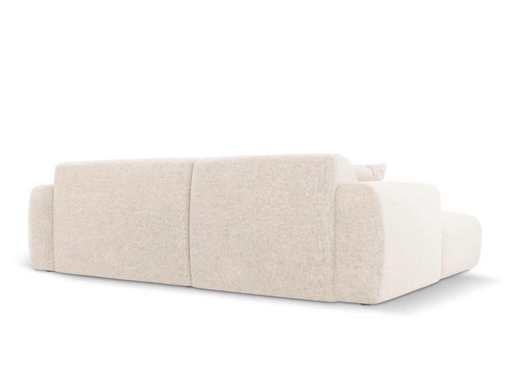 Cosmopolitan Design - Divano angolare destro "Nolio" 4 posti in ciniglia beige chiaro 