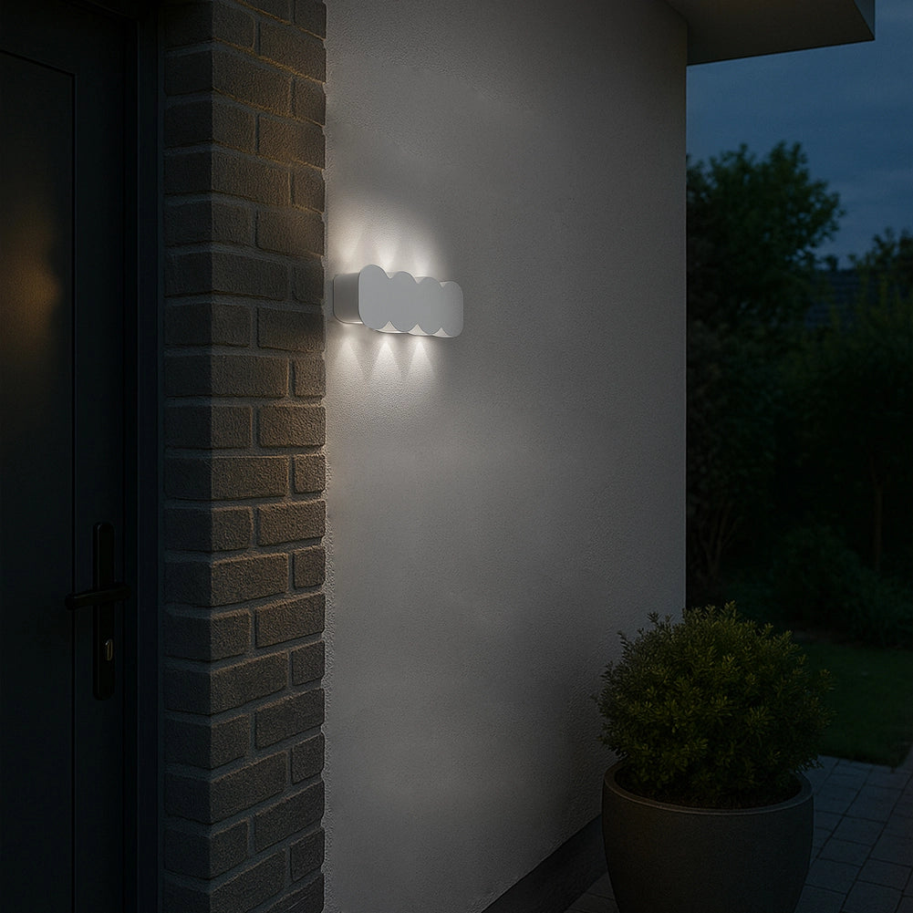 Applique da Muro 8 Led Lampada a Parete Bianco con Luce Bianco Freddo 21x8x3cm