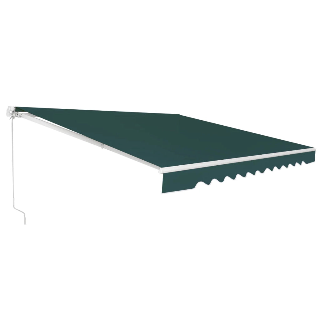 Tenda da sole a manovella 4 x 2,5 m con tettuccio regolabile per la massima ombra stile contemporaneo alluminio verde 20_0013651