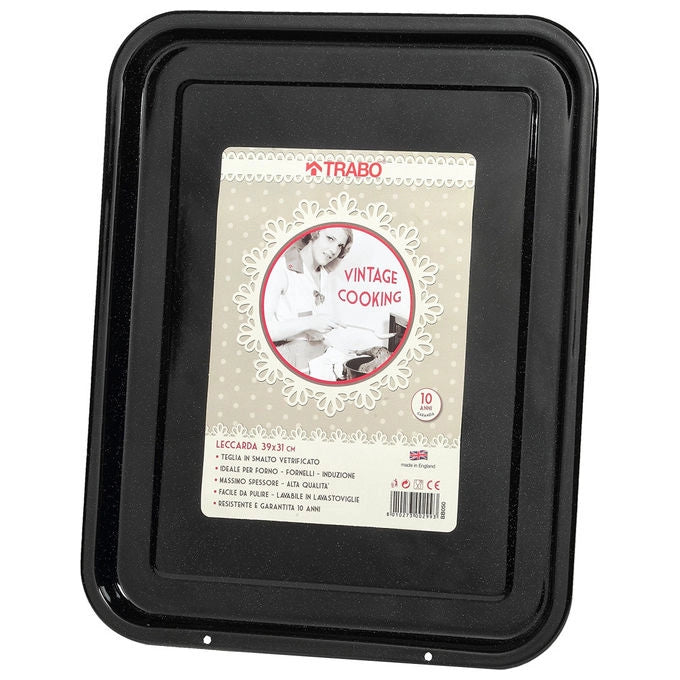 Trabo Vuntage Cooking Leccarda Smalto Nero 39 x 31 cm
