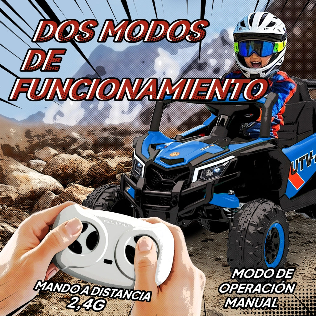 Veicolo Elettrico per Bambini 12V ¨C Minimal ¨C 2 Motori, Telecomando 2.4G, Sospensione, Blu