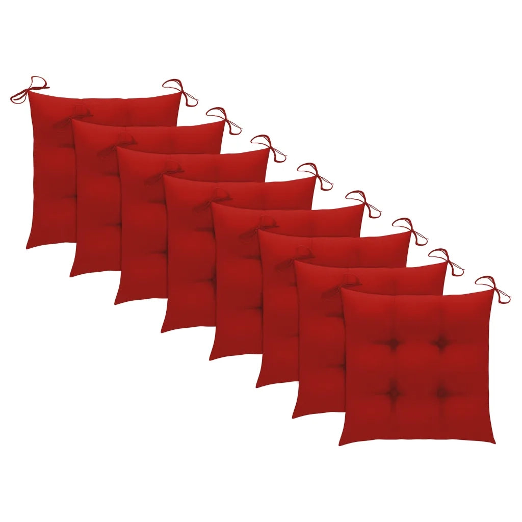 Sedie da Giardino Pieghevoli con Cuscini 8 pz Massello di Teak 3072798