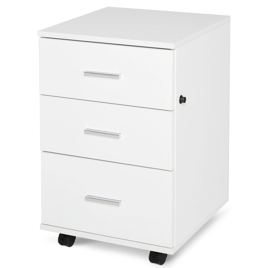 Scrivania con cassetti ¨C zephmum ¨C 3 cassetti, bianco, 40x40x61.5 cm