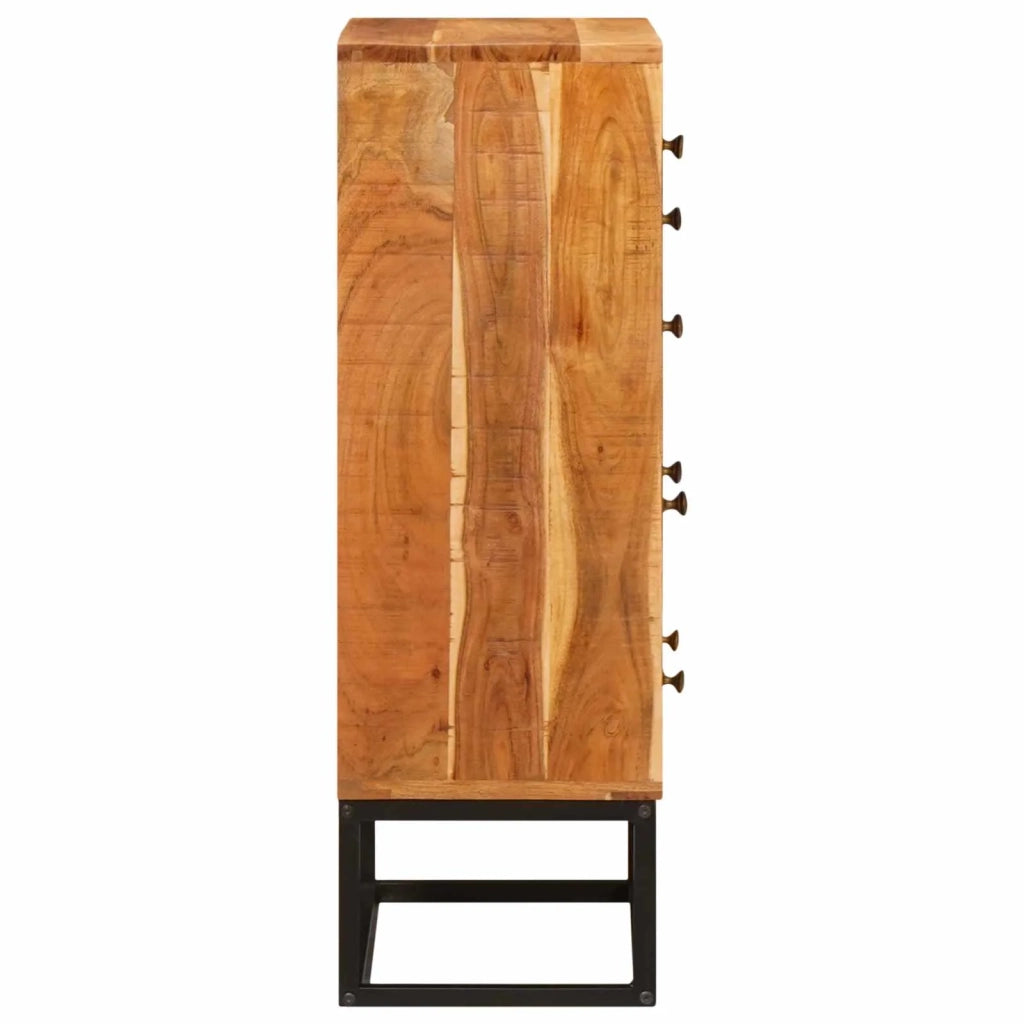 Cassettiera Naturale 55 x 30 x 90 cm Legno di Acacia Massello 4104616
