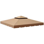 Tetto di ricambio per gazebo 3x3 m ¨C zephmum ¨C caqui con doppio tetto e 8 fori di drenaggio