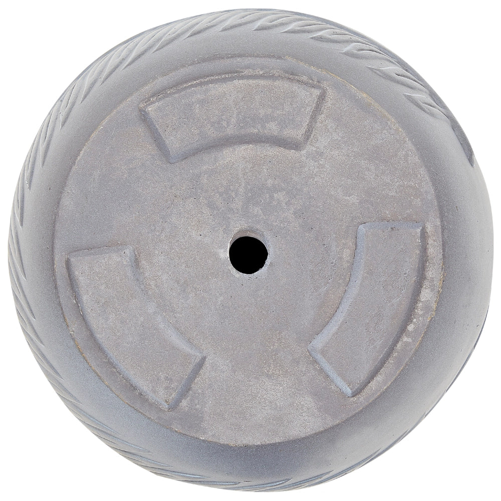 Vaso per piante da esterno in fibra di argilla grigio 42 x 42 x 40 cm Vaso rotondo resistente alle UC Motivo a foglie tradizionale