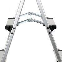Scaletta pieghevole in alluminio, max 150kg, scala a pioli con 2x3 gradini, antiscivolo, 73 cm