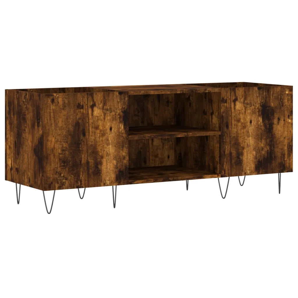 Mobile Porta Dischi Rovere Fumo 121x38x48 cm Legno Multistrato 831681