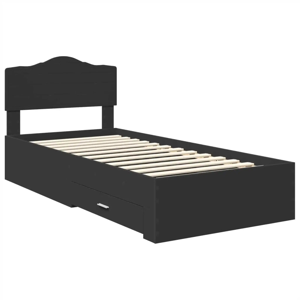 Struttura del letto Nero 70 x 190 cm Legno multistrato