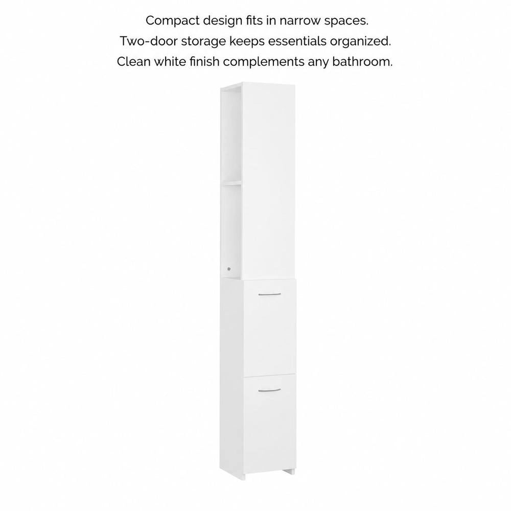 Bathroom Cabinet, White, 25x26.5x170 Cm, Wood-based Material