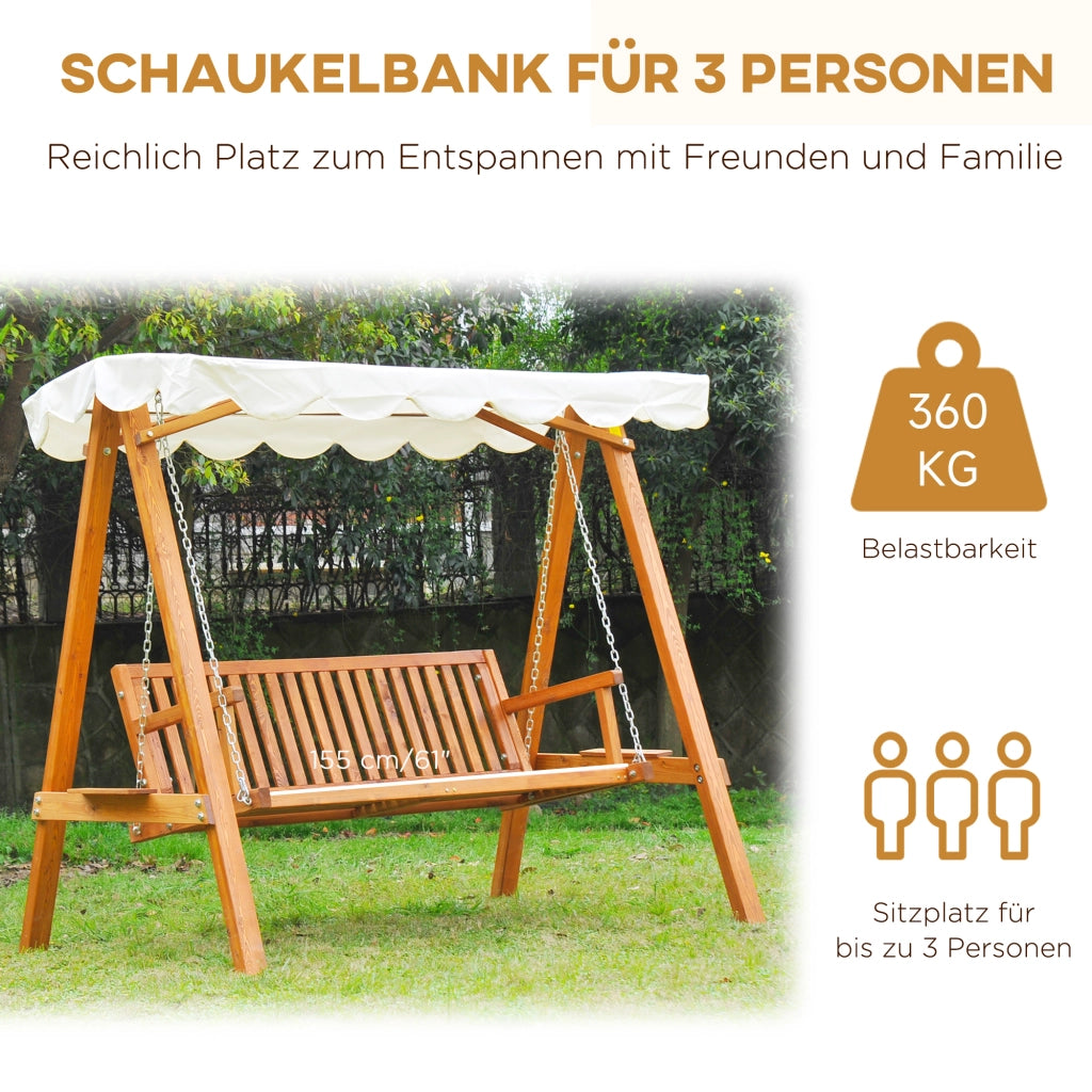Altalena da Giardino Hollywood Schaukelbank ¨C Zephmum ¨C 3 Posti in Legno di Larice