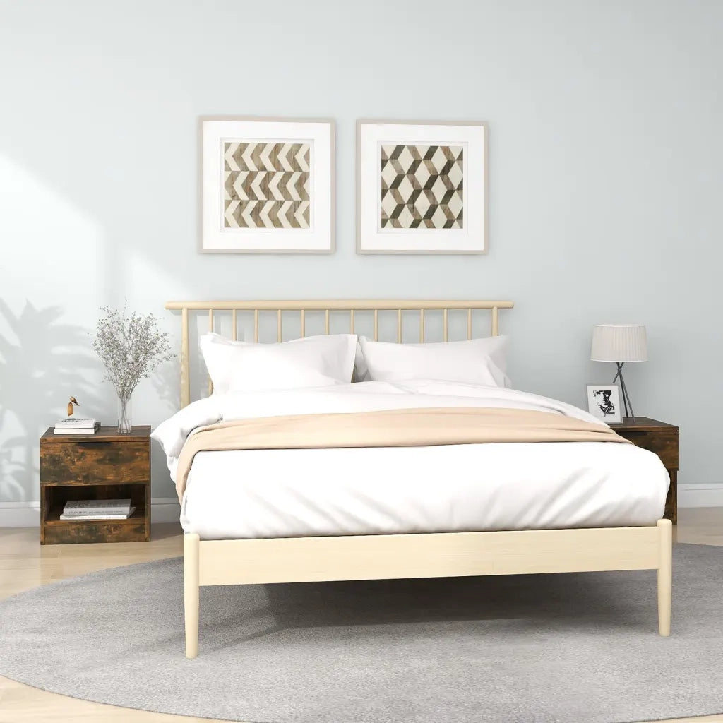 Comodini 2 pz-Set di 2 Tavolino da notte Rovere Fumo in Legno Multistrato 854062