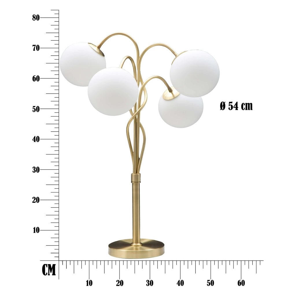 Antigu, Lampada da Terra Necessarie 4 Lampadine, Bianco