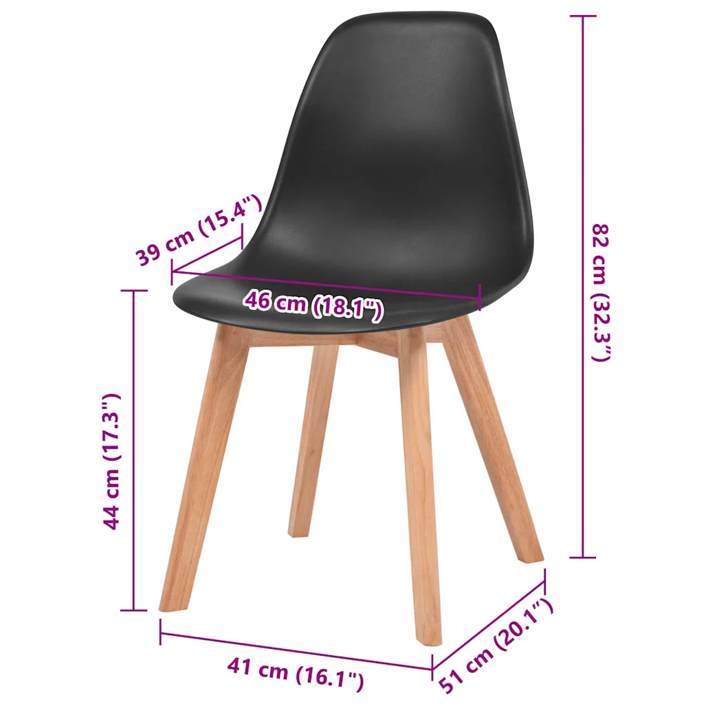 Sedie da Pranzo 2 pz Nere in Plastica cod mxl 17845