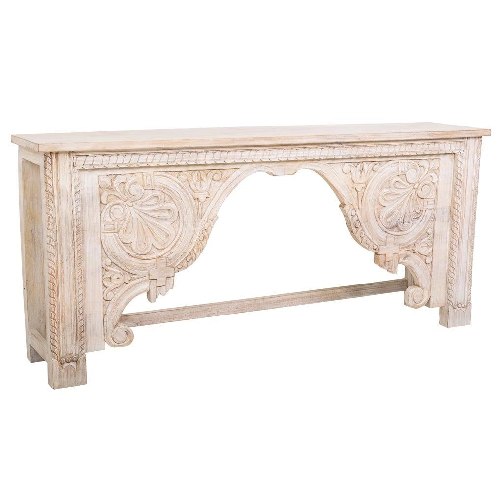 Mobile da ingresso in legno rifinito a mano 188x43x85