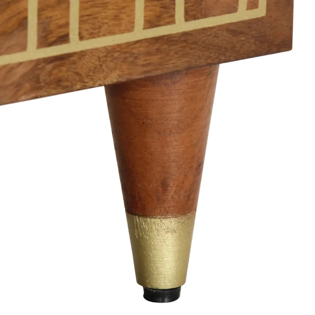 vidaXL Comodino 40x33x46 cm in Legno Massello di Mango