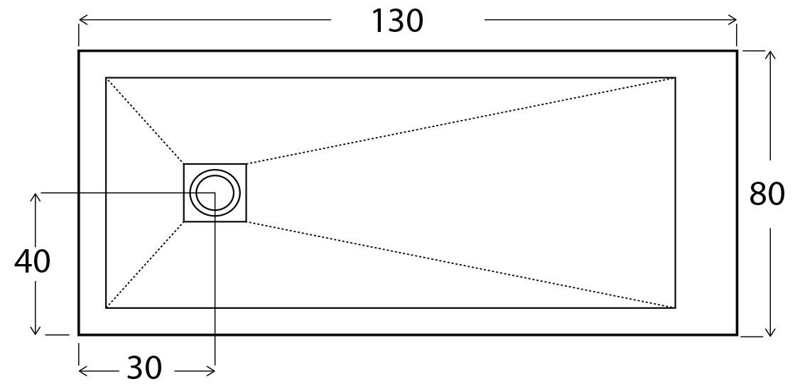 Piatto Doccia in Pietra 75x140 cm Bonussi Ardesia Stone Side Grigio Antracite