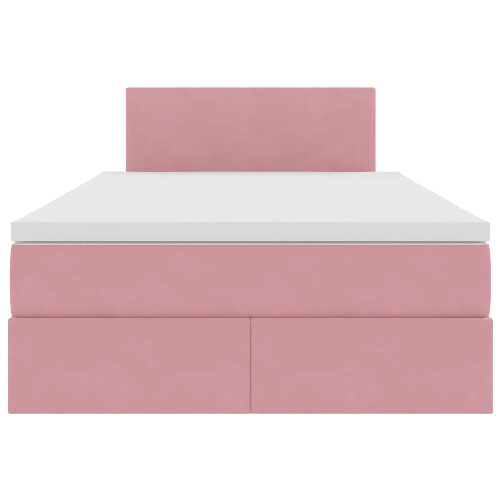 Letto con Contenitore con materasso Rosa 120 x 200 cm Velluto 3370694