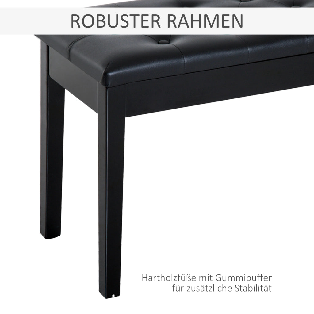 PANCA Pianoforte stile tradizionale 80x39x16 cm Legno Nero