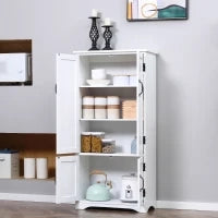 Credenza Cucina Alta con 2 armadietti 3 ripiani, Buffet contemporanea multispazio con 2 porte, in MDF, 60x30x123cm, bianco| Aosom Italy