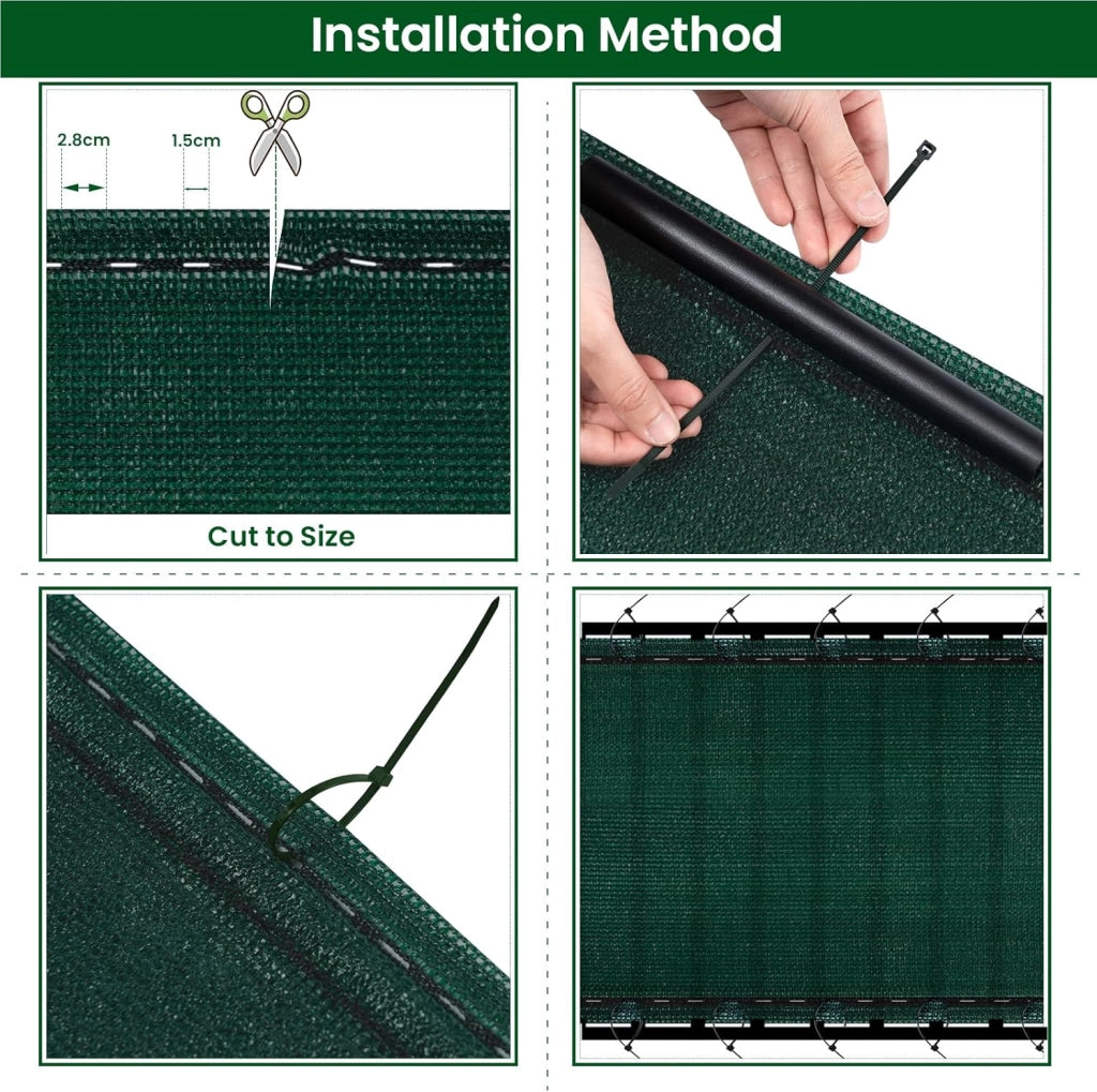 Rete Ombreggiante 1,5x20 m, Frangivista per Recinzione Giardino, Telo Frangivento da Esterno, con Occhielli e Fascette, Resistente alle Intemperie, per Balcone, in HDPE 180g/m², Verde