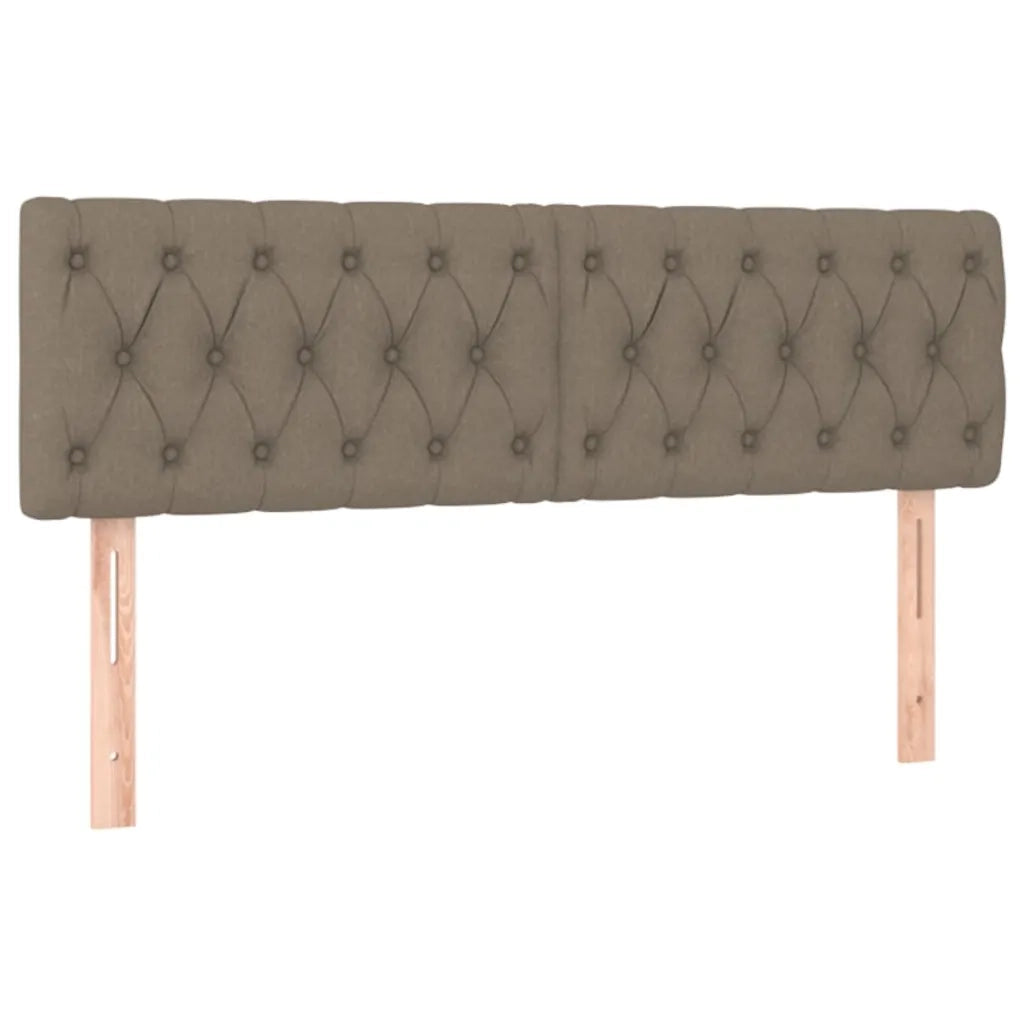 Letto a Molle con Materasso e LED Tortora 140x190 cm in Tessuto