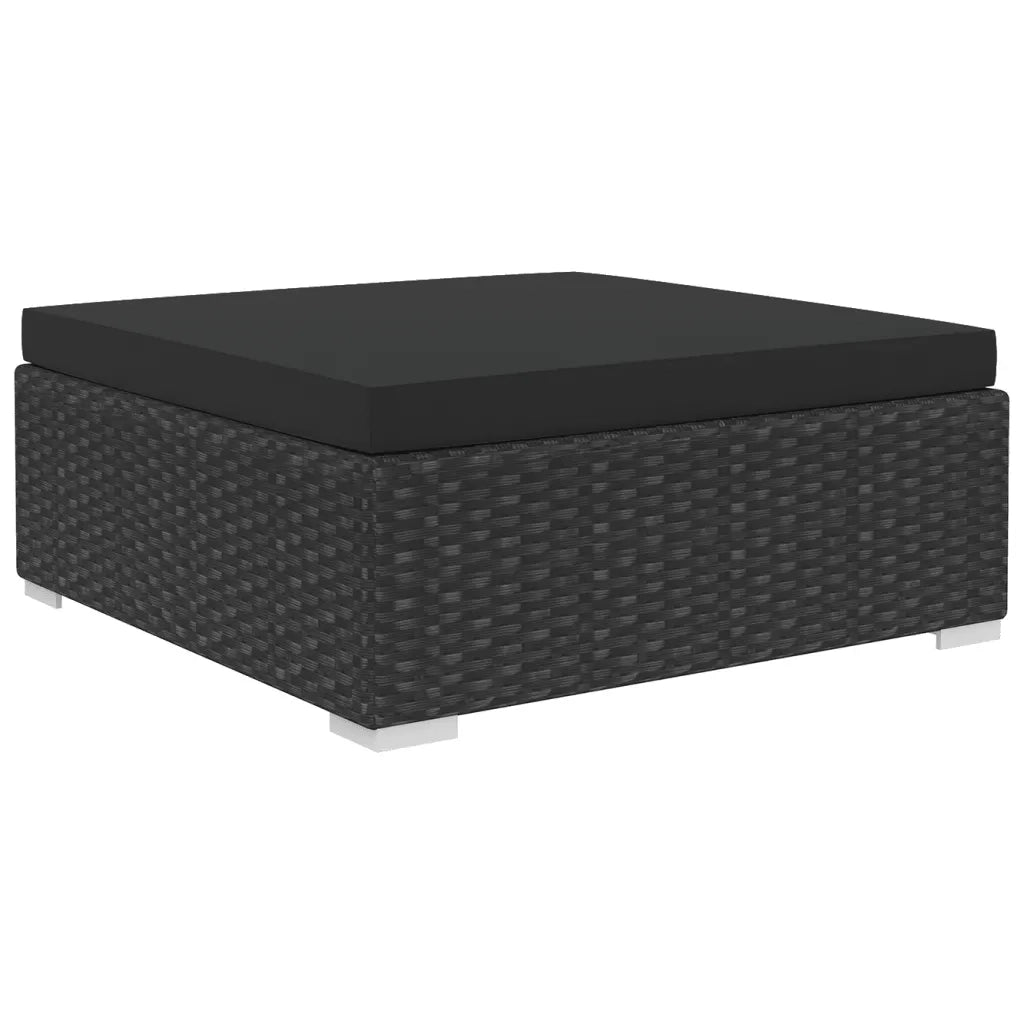 Set Divani da Giardino 4 pz con Cuscini in Polyrattan Nero 46780