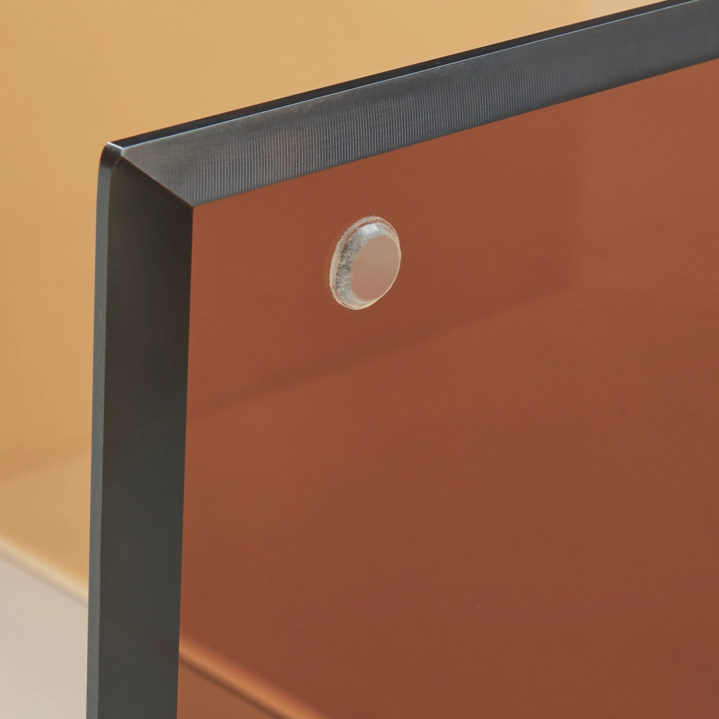 Tavolino Laterale Trölmapilu a Forma di C in Vetro 60 x 40 x 40 cm - Marrone [en.casa]
