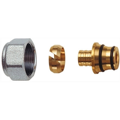 KIT PER TUBO MULTISTRATO 24x19 CALOTTA CROMATO- Diam. 15 x 2.5- FAR- pezzi 1