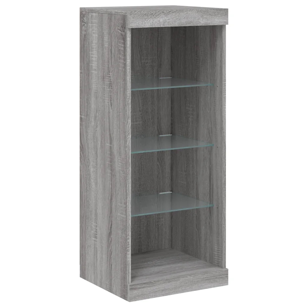 Credenze con Luci LED 3 pz Grigio Sonoma in Legno Multistrato 3209126