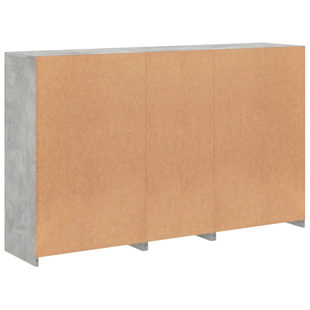 Credenza con Luci LED-Buffet-Armadio da cucina Grigio Cemento 162x37x100 cm 873653