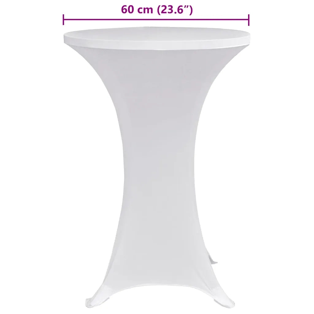 Coperture Verticali per Tavolo 4 pz ?60 cm Bianco Elastico CFW8030100
