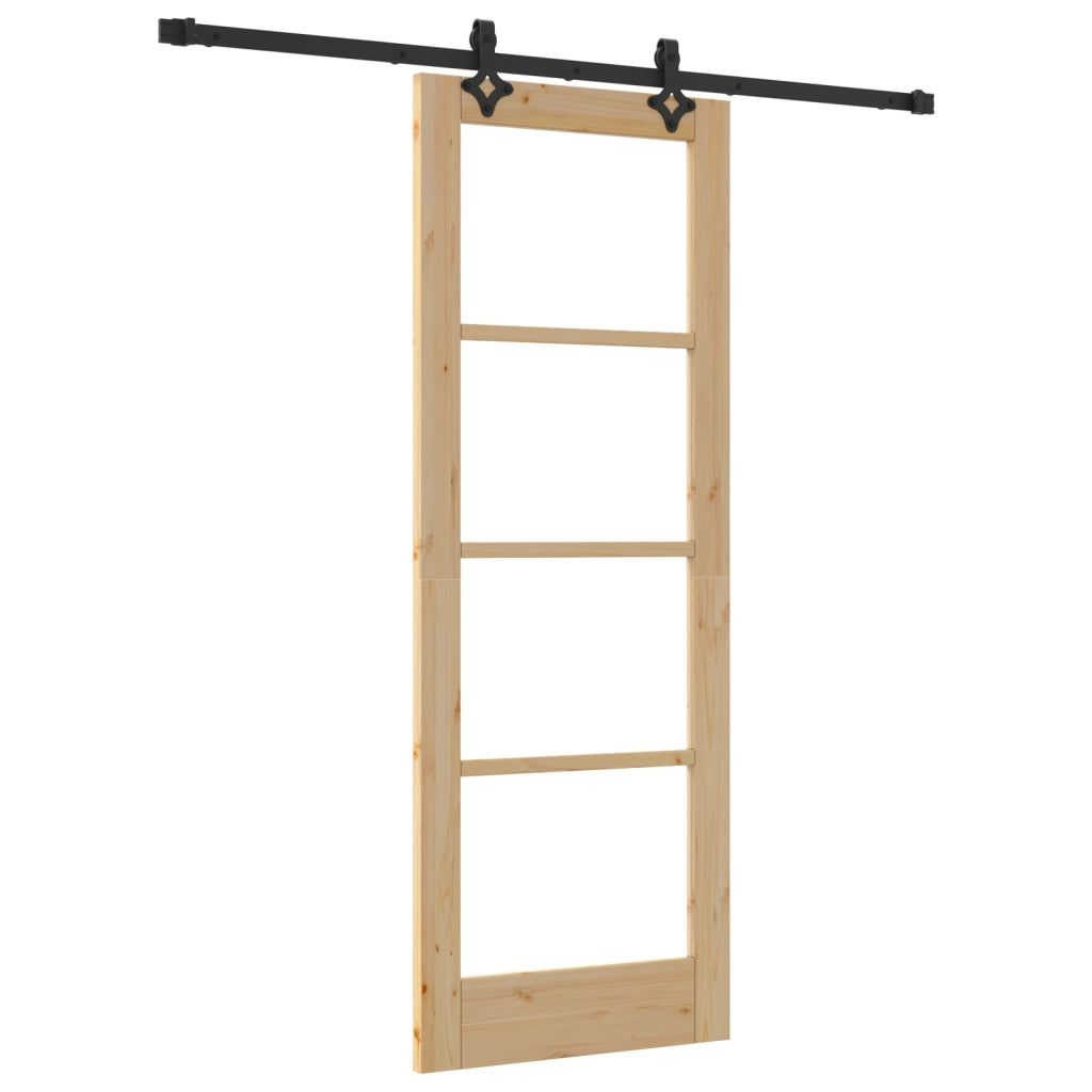 Porta scorrevole  con set hardware 'ORKDAL'Legno massello e vetro