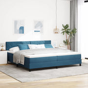Letto Box Spring con Materasso Blu Scuro 200x200 cm Velluto