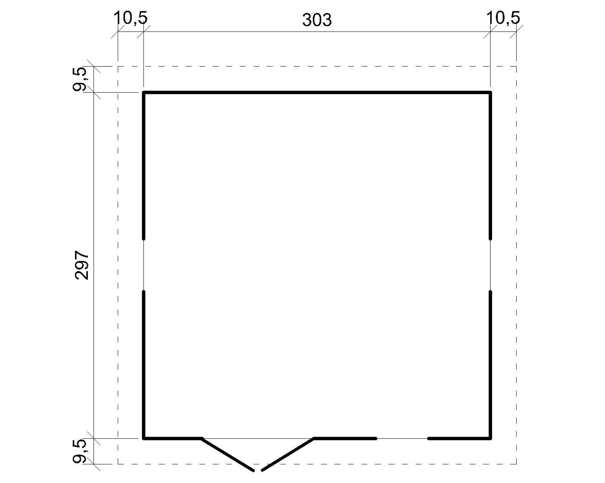 TIMBELA M335+M335G Casa da giardino in legno naturale CON PAVIMENTO IMPREGNATO A226x316x324 cm/9 m²