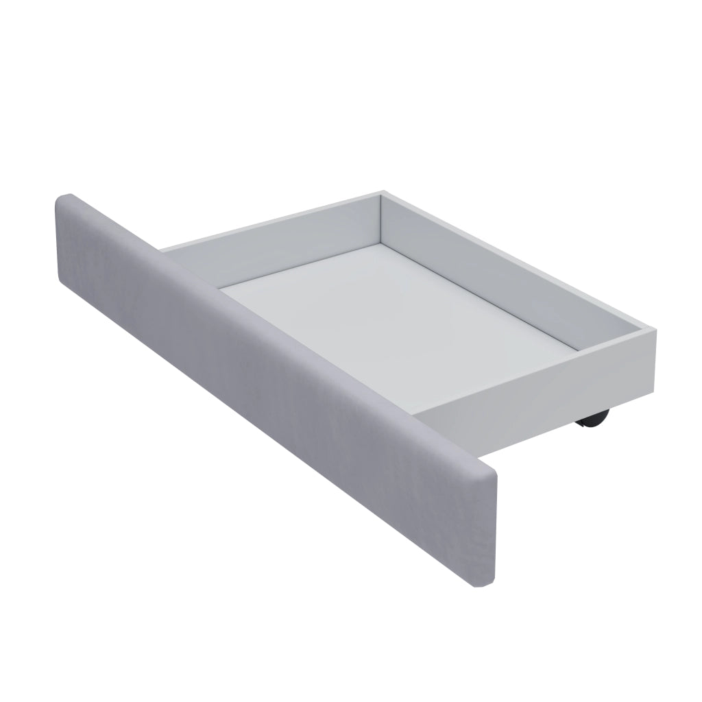 Letto Imbottito Matrimoniale con Cassetti ¨C MINIMAL ¨C Velluto Grigio 180x200