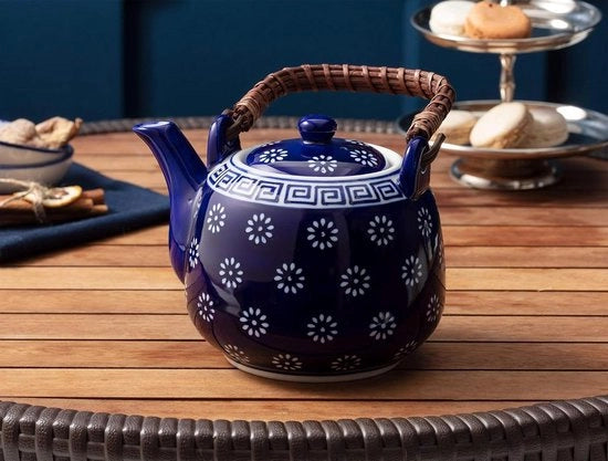 Teiera Vintage Porcelain 880 ml - Tè Verde Tisana - Teiera a Vapore Giapponese - Grande Vintage - Tradizionale Giapponese - Teiera