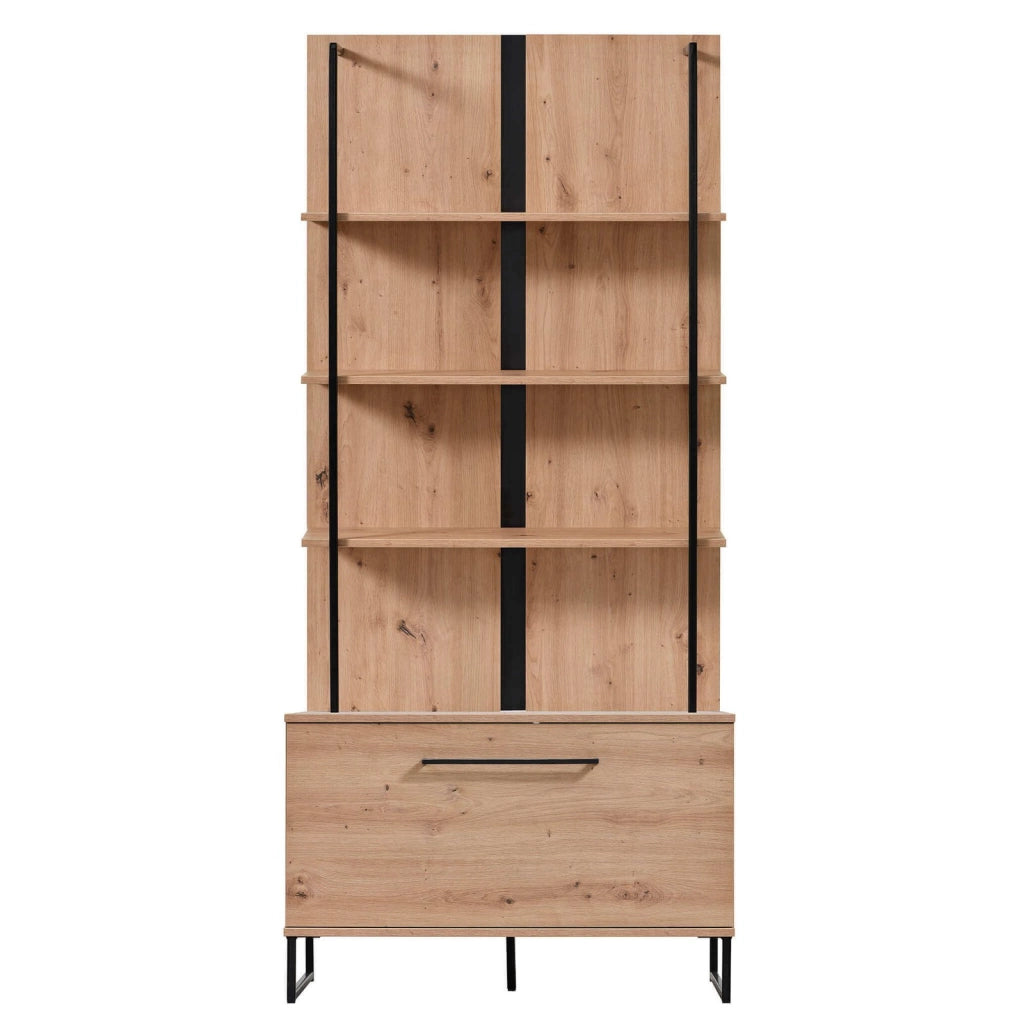 libreria moderna con 4 mensole e un'anta cm 85x42x191 5 h - ZENWOOD
