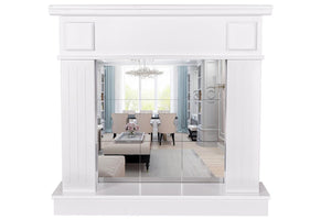 Camino Decorativo da Pavimento 99,7x103,4x27 cm con Specchio  Marina Plus Bianco