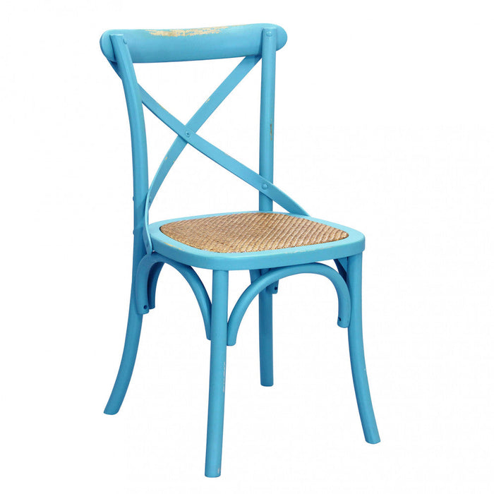Sedia Cross 46x42x87 cm  in Legno Azzurro
