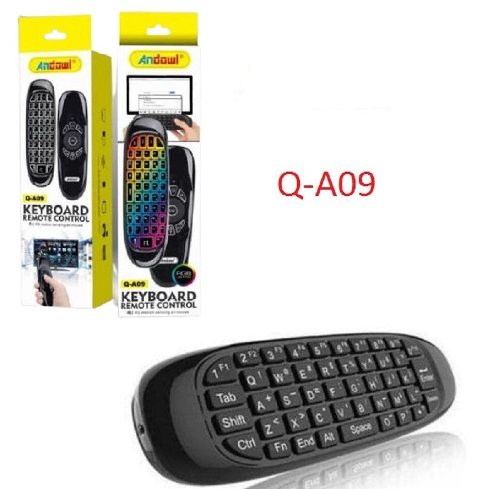 Trade Shop - Telecomando Wireless Ricaricabile Tastiera Remota Air Mouse Rgb Q-a09 Smart Tv Box -