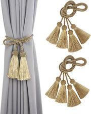 Set di 4 cordoni per tende, cordoni per tende a spazzola, cordoni per tenda a spazzola, cordoni per tende, adatti per decorazioni in stile classico, oro