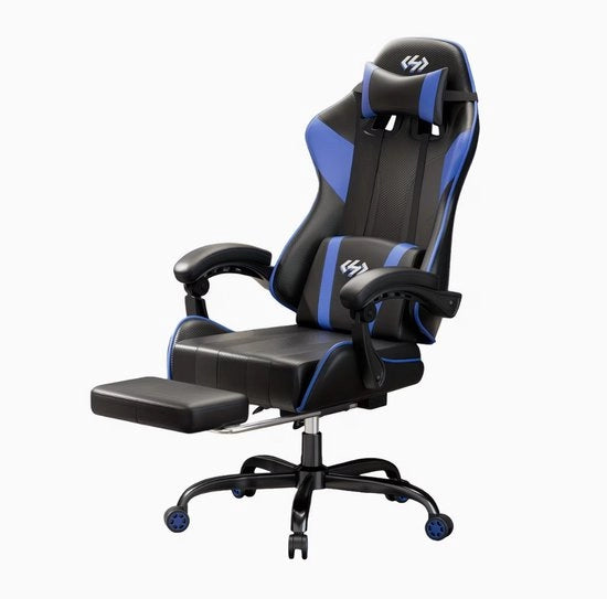 Sedia da Gioco con Supporto alle Caviglie – Sedia da Ufficio Adattabile con Supporto al Capo e Supporto Lombaro, Vering Extra Molle, Rivestimento in Pelle Sintetica Duratura